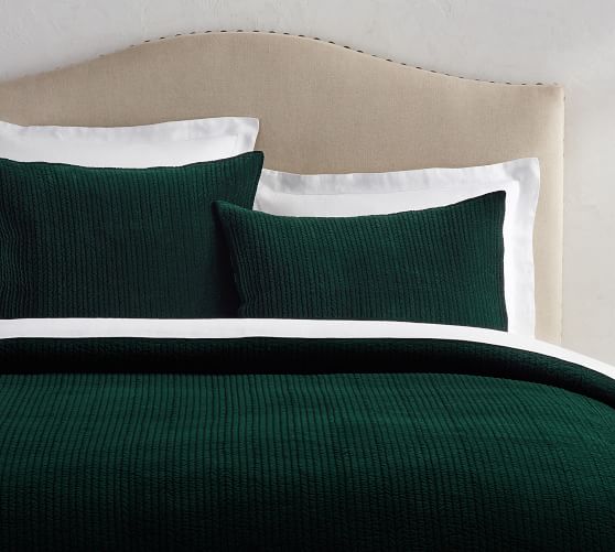 Velvet Channel Quilt Sham Spruce C